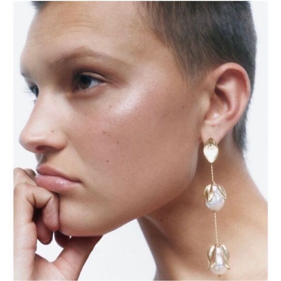 Bohemian pearl drop earrings N247 - Picture 1 of 4